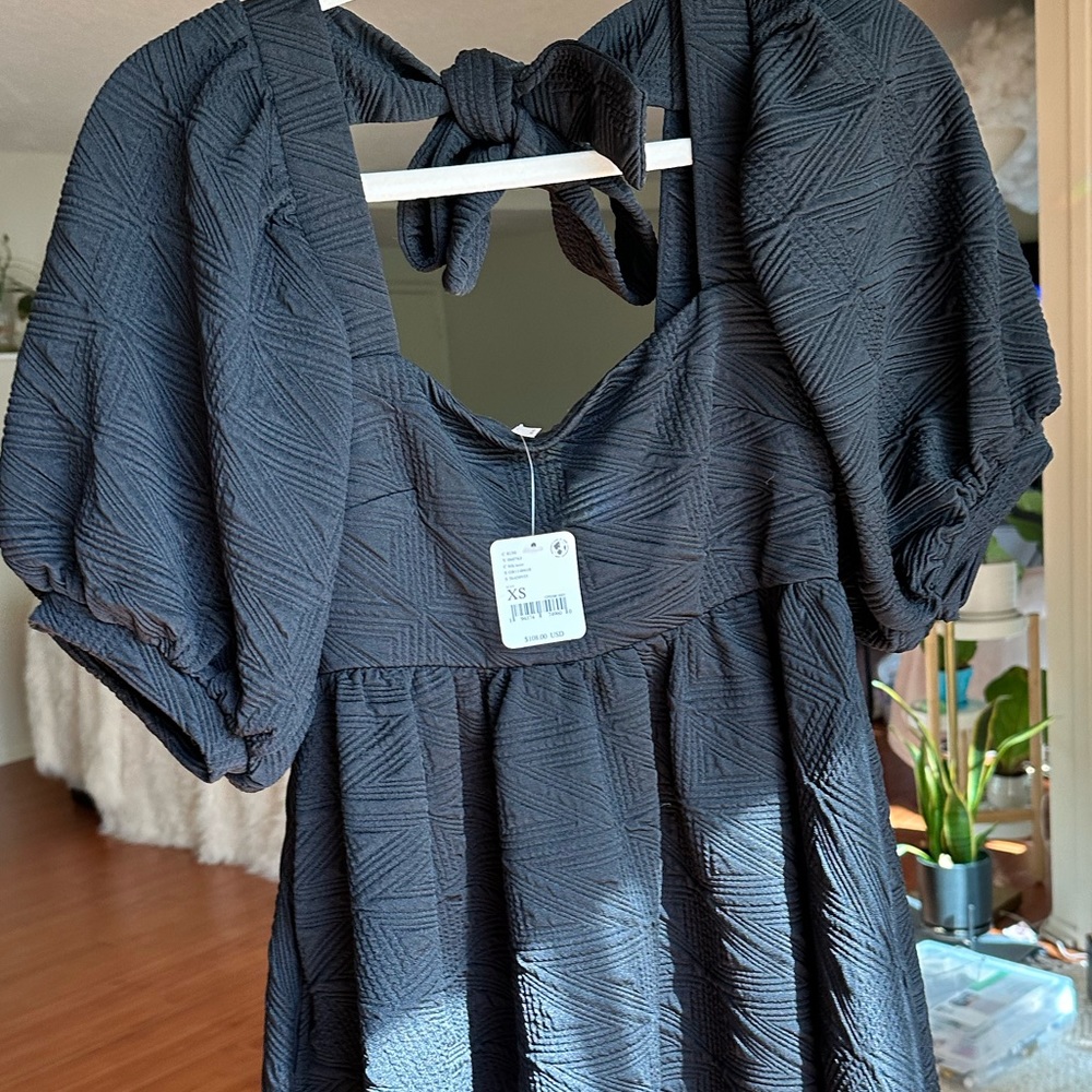 Violet Puff Sleeve Mini Dress (XS) NWT - Picture 3 of 12